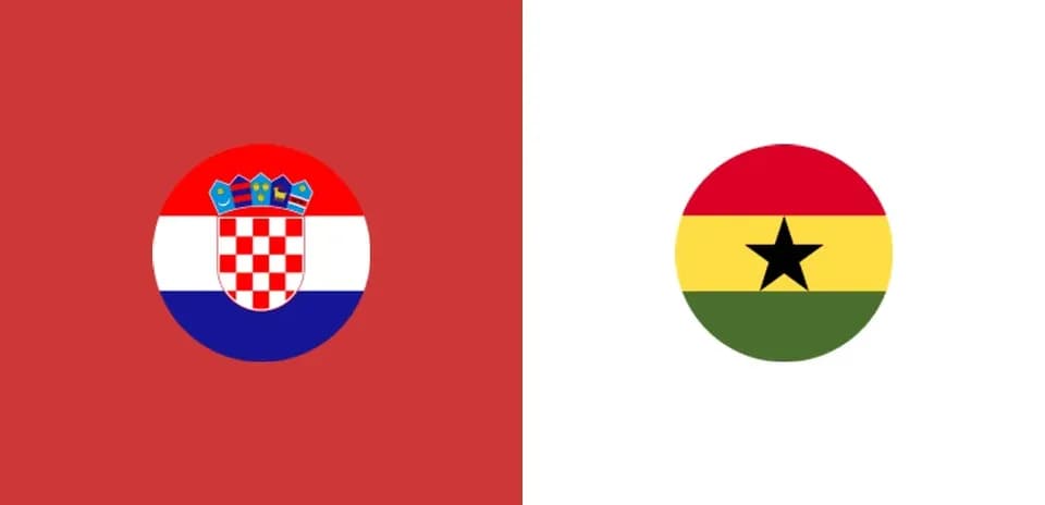 Flag of Croatia next to flag of Ghana