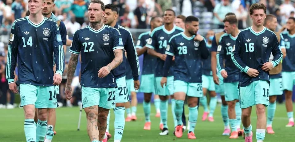 German team walking off the pitch after match