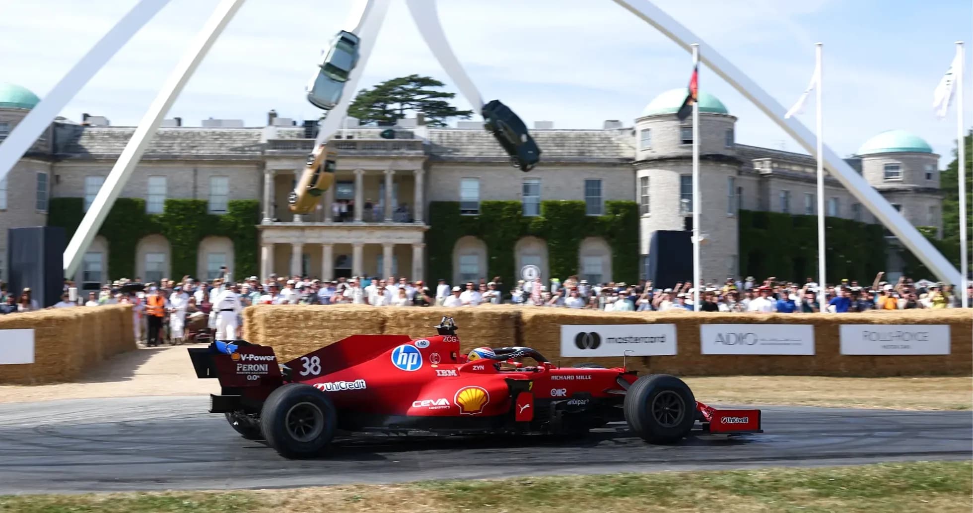 Formula 1 car driving at motorsport event