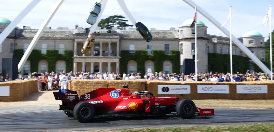 Formula 1 car driving at motorsport event