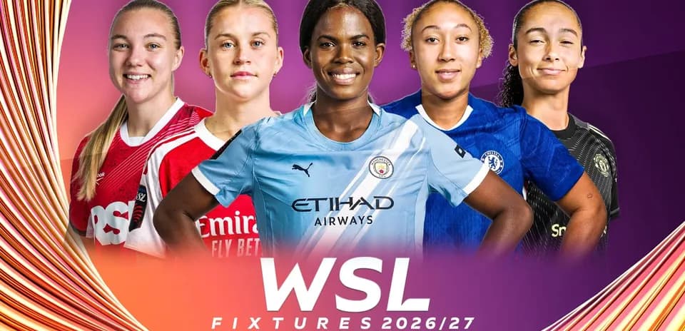WSL 2026/27 players in team jerseys posing together