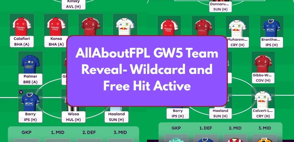 FPL team lineup with wildcard and free hit active