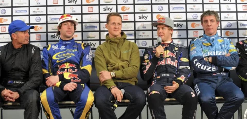 Drivers seated at Race of Champions press conference
