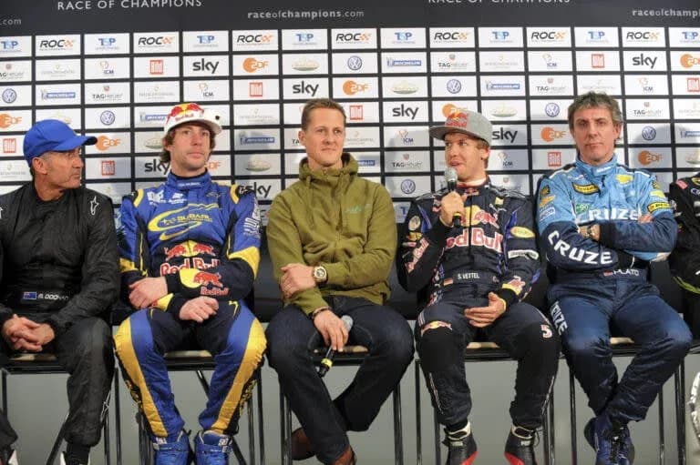 Drivers seated at Race of Champions press conference Drivers seated at Race of Champions press conference
