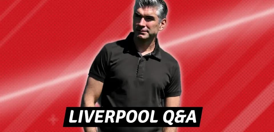 Man standing with Liverpool Q&A text overlay
