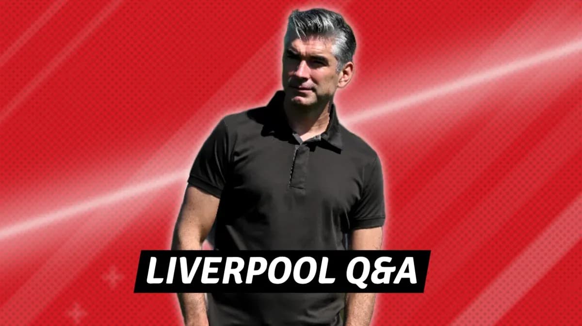 Man standing with Liverpool Q&A text overlay