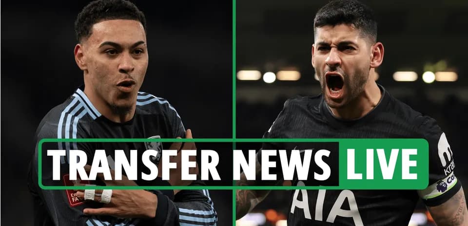 Two football players featured in transfer news graphic