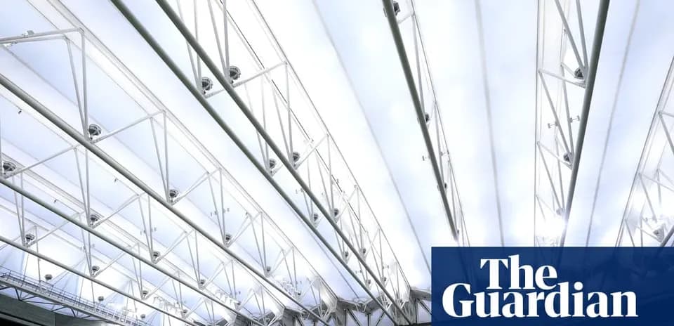 Stadium roof structure with bright lighting