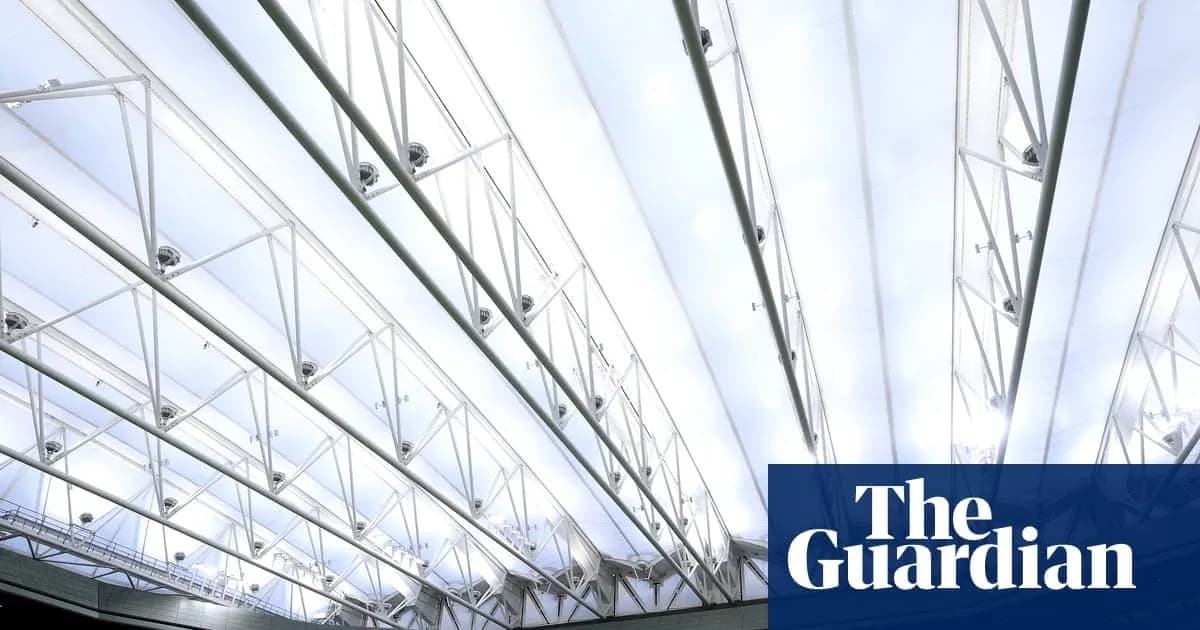 Stadium roof structure with bright lighting