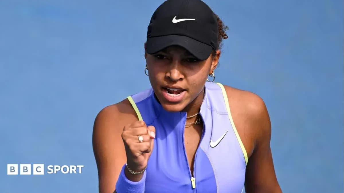 Tennis player celebrating during a match