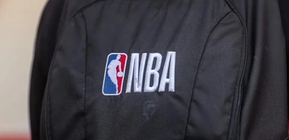 NBA logo on a black backpack