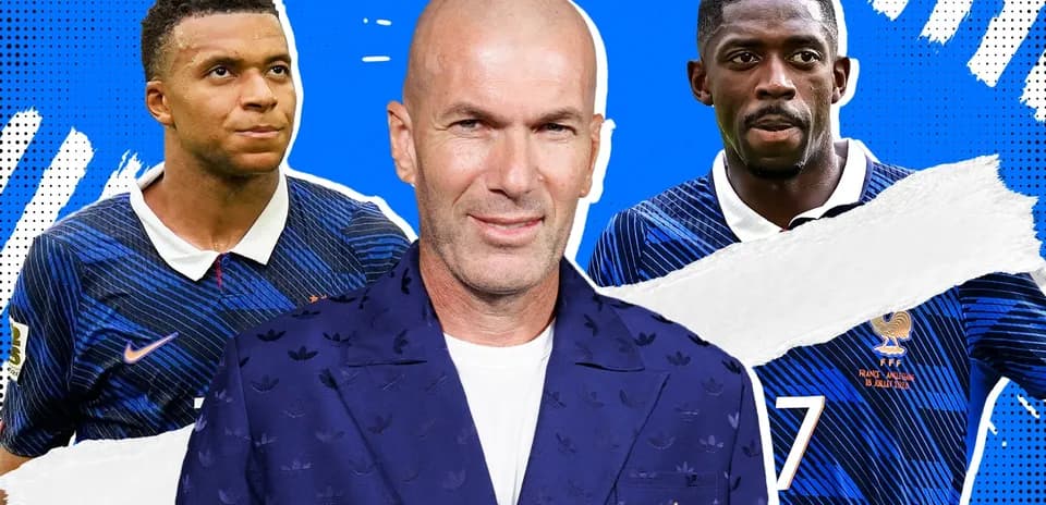 Mbappe and Dembele with Zidane in France jerseys