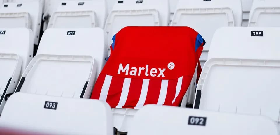Marlex jersey placed on empty stadium seat