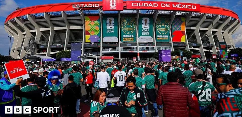 Fan gathering outside Estadio Ciudad de México