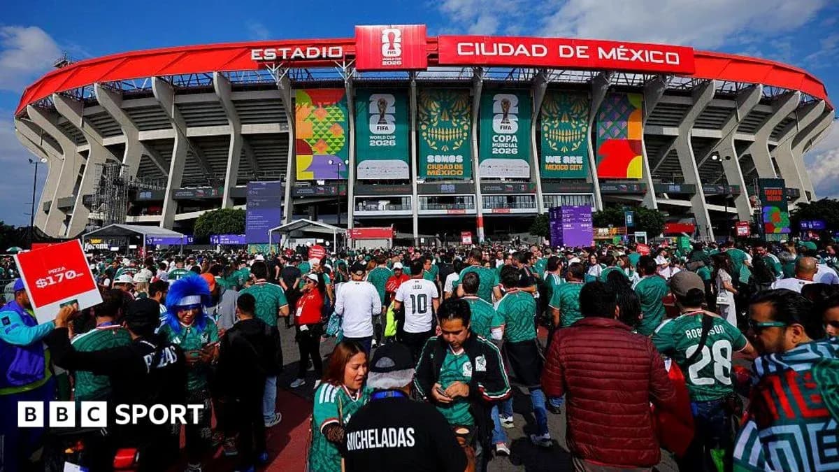 Fan gathering outside Estadio Ciudad de México