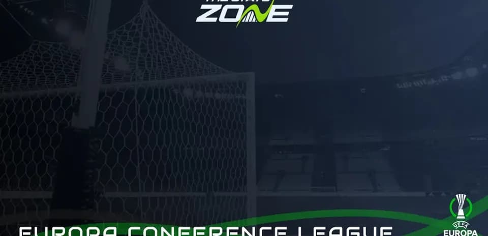 Stadium goal with Europa Conference League branding