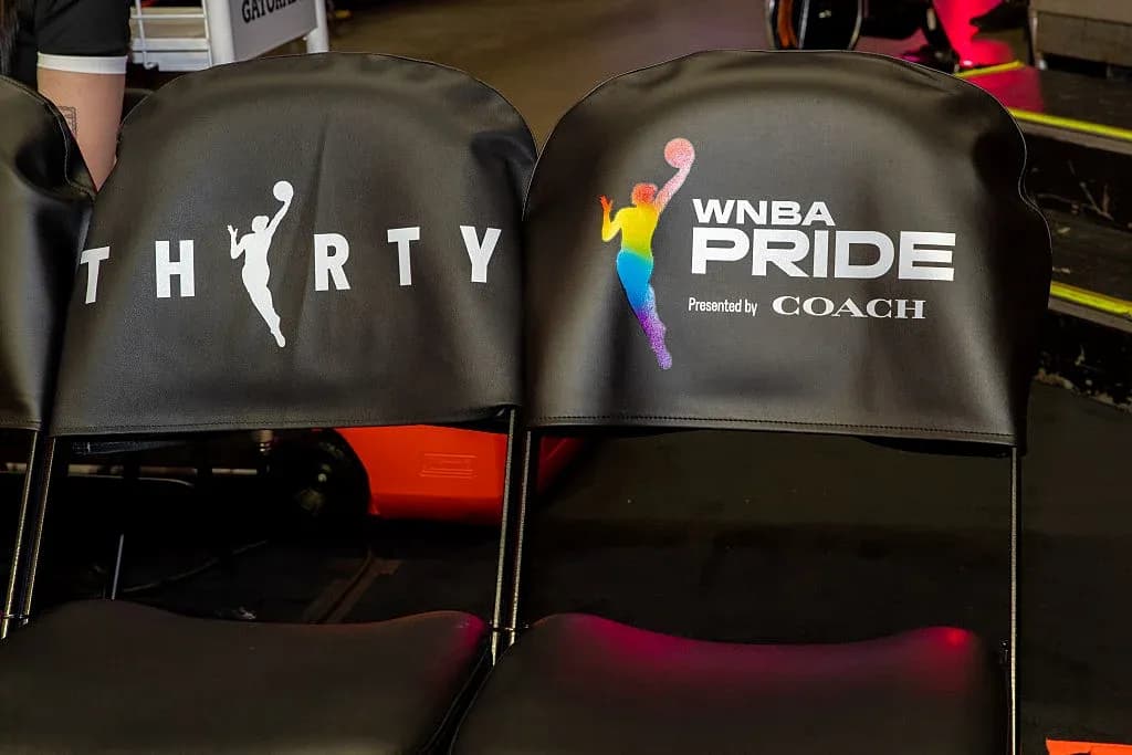 Chairs featuring WNBA Pride and Thirty branding Chairs featuring WNBA Pride and Thirty branding