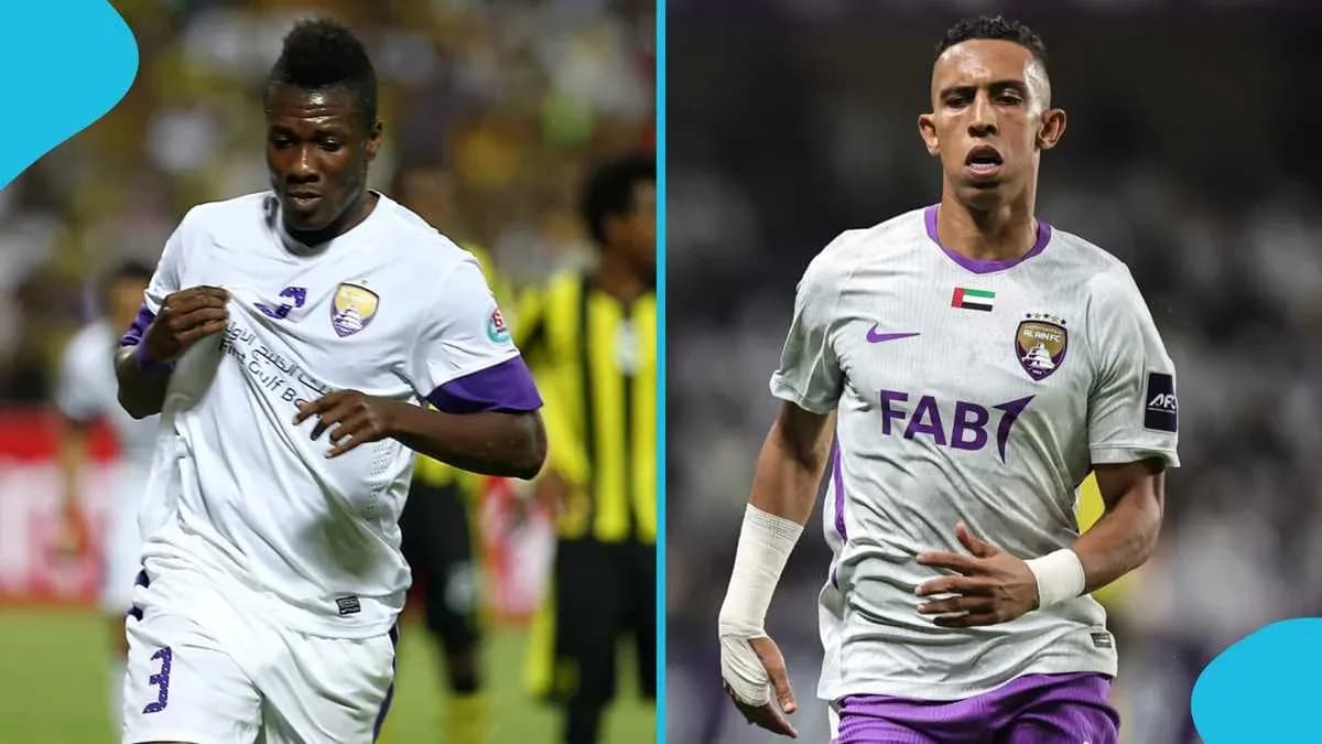 Two football players in Al Ain FC uniforms Two football players in Al Ain FC uniforms