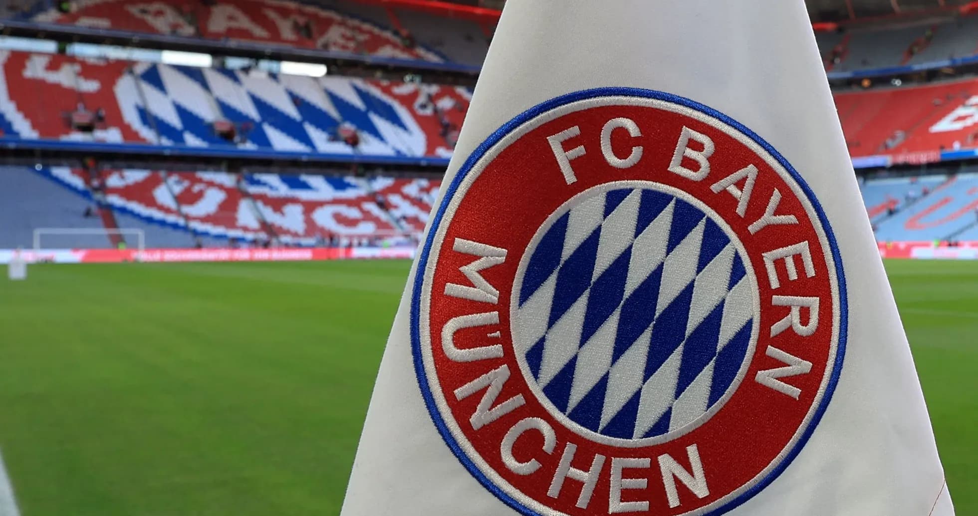 FC Bayern München flag in stadium before match FC Bayern München flag in stadium before match