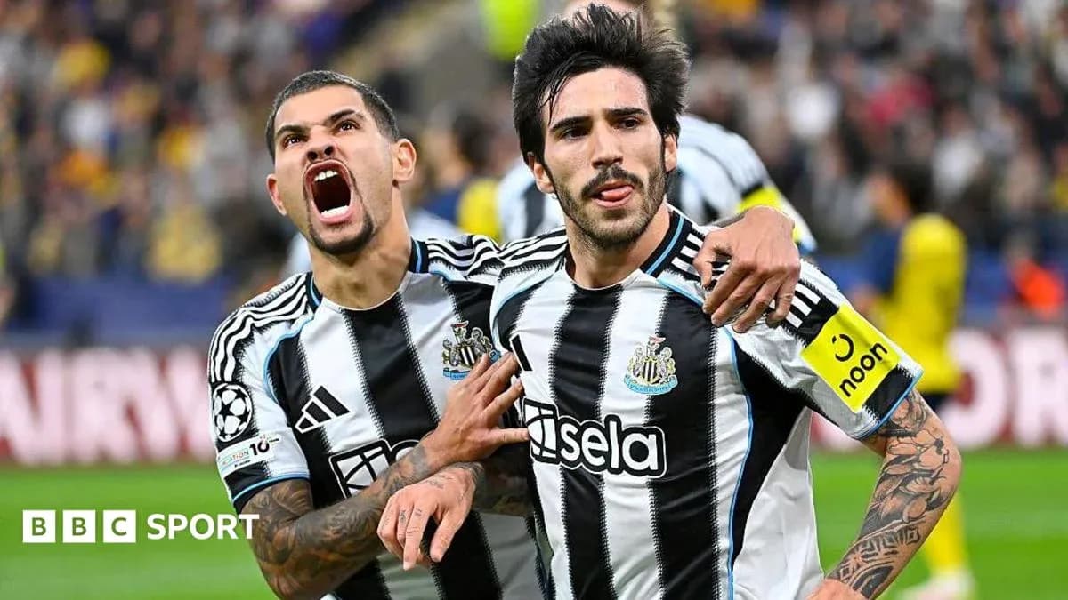 Newcastle players celebrating a goal during match Newcastle players celebrating a goal during match