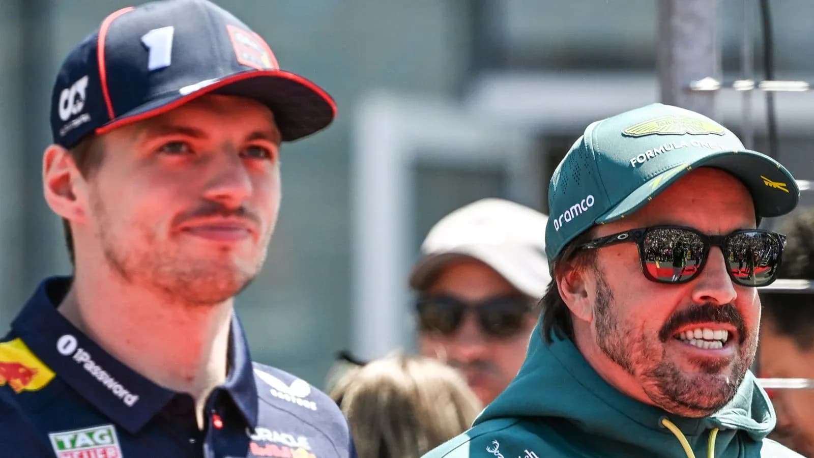 Max Verstappen and Fernando Alonso at an event Max Verstappen and Fernando Alonso at an event