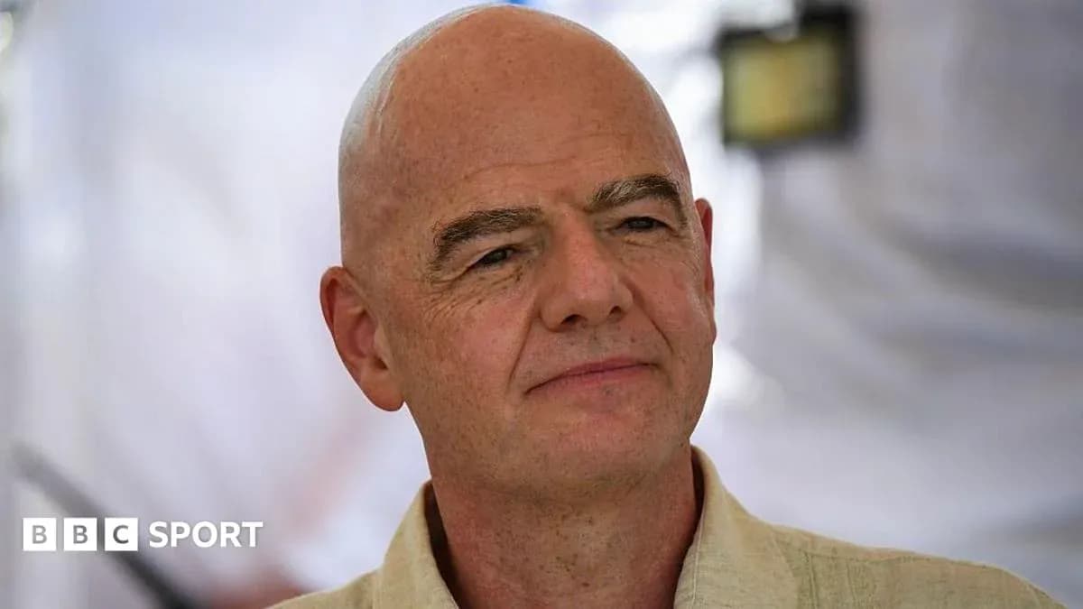 FIFA president speaking at an event FIFA president speaking at an event