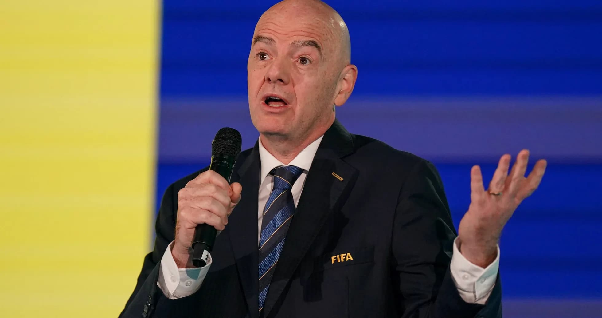 FIFA official speaking at a press conference FIFA official speaking at a press conference