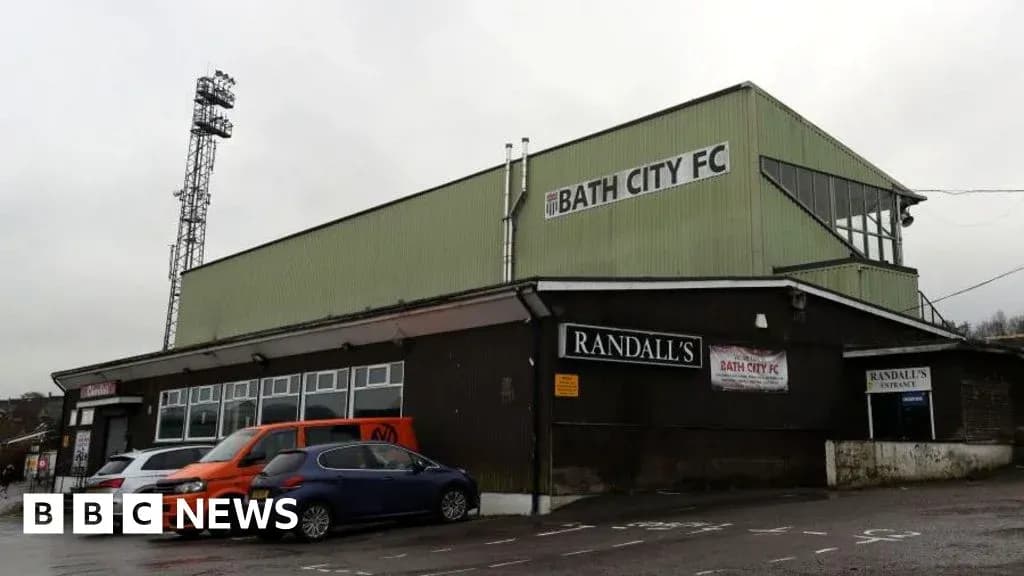 Bath City FC stadium exterior with cars parked Bath City FC stadium exterior with cars parked