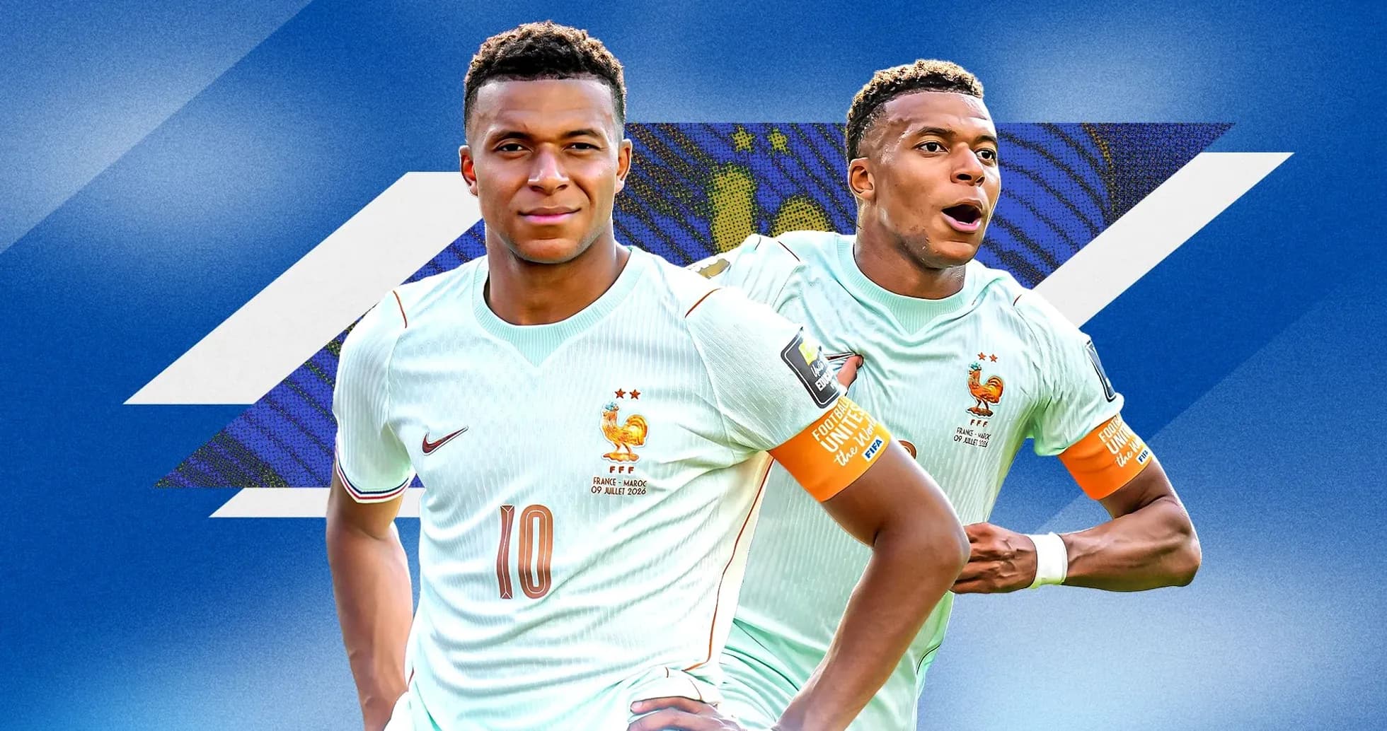 Kylian Mbappé posing in France national team kit Kylian Mbappé posing in France national team kit
