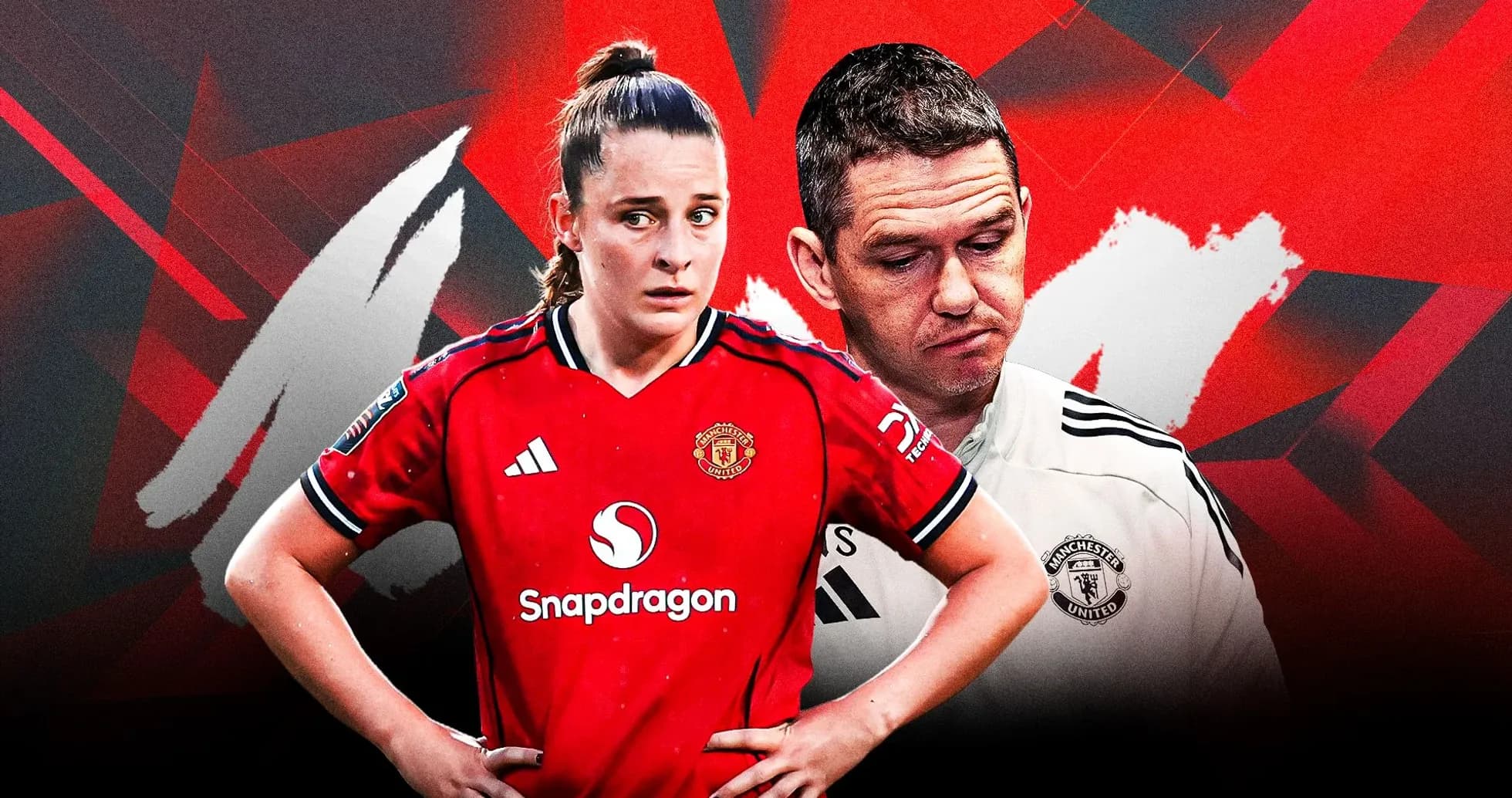Manchester United player and coach in a graphic design Manchester United player and coach in a graphic design