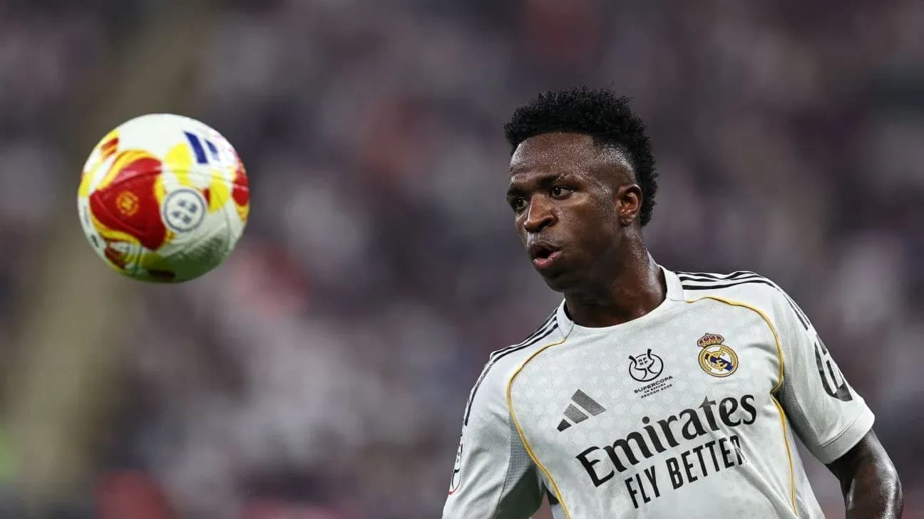 Vinicius Jr. controlling ball during match Vinicius Jr. controlling ball during match