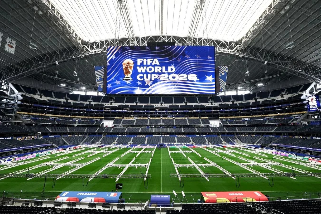 FIFA World Cup 2026 banner in stadium FIFA World Cup 2026 banner in stadium