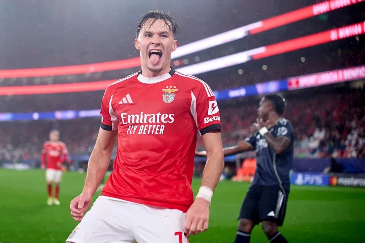 Benfica player celebrating during a match Benfica player celebrating during a match