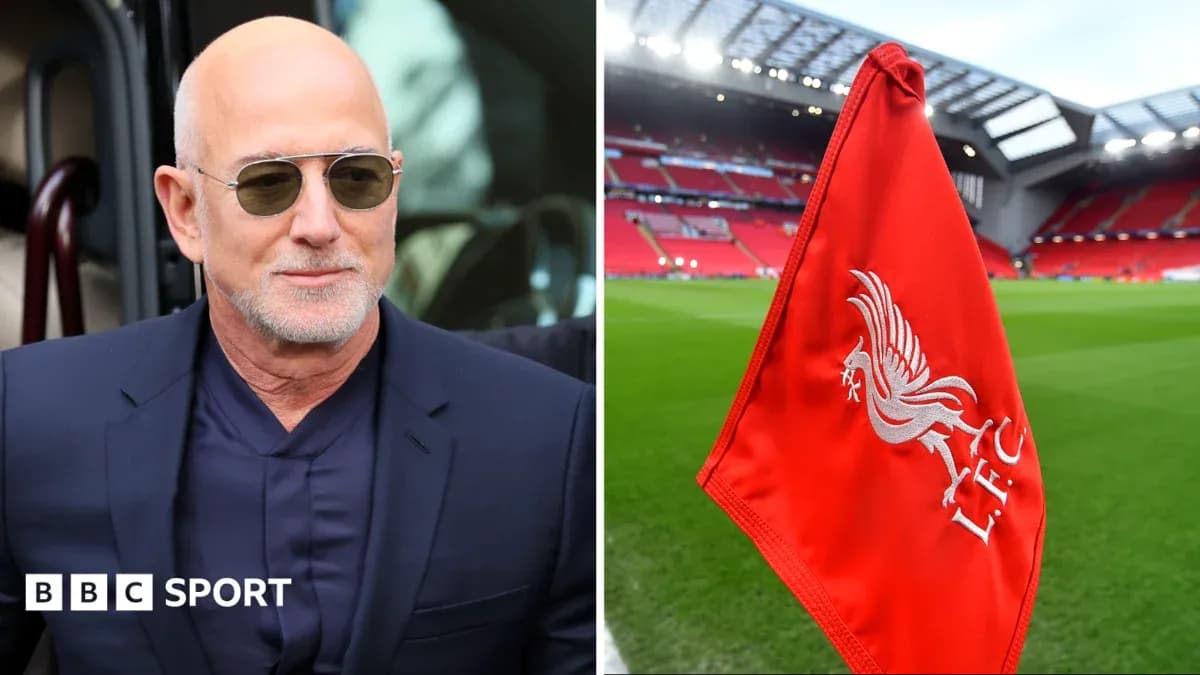 Liverpool FC corner flag at Anfield stadium Liverpool FC corner flag at Anfield stadium