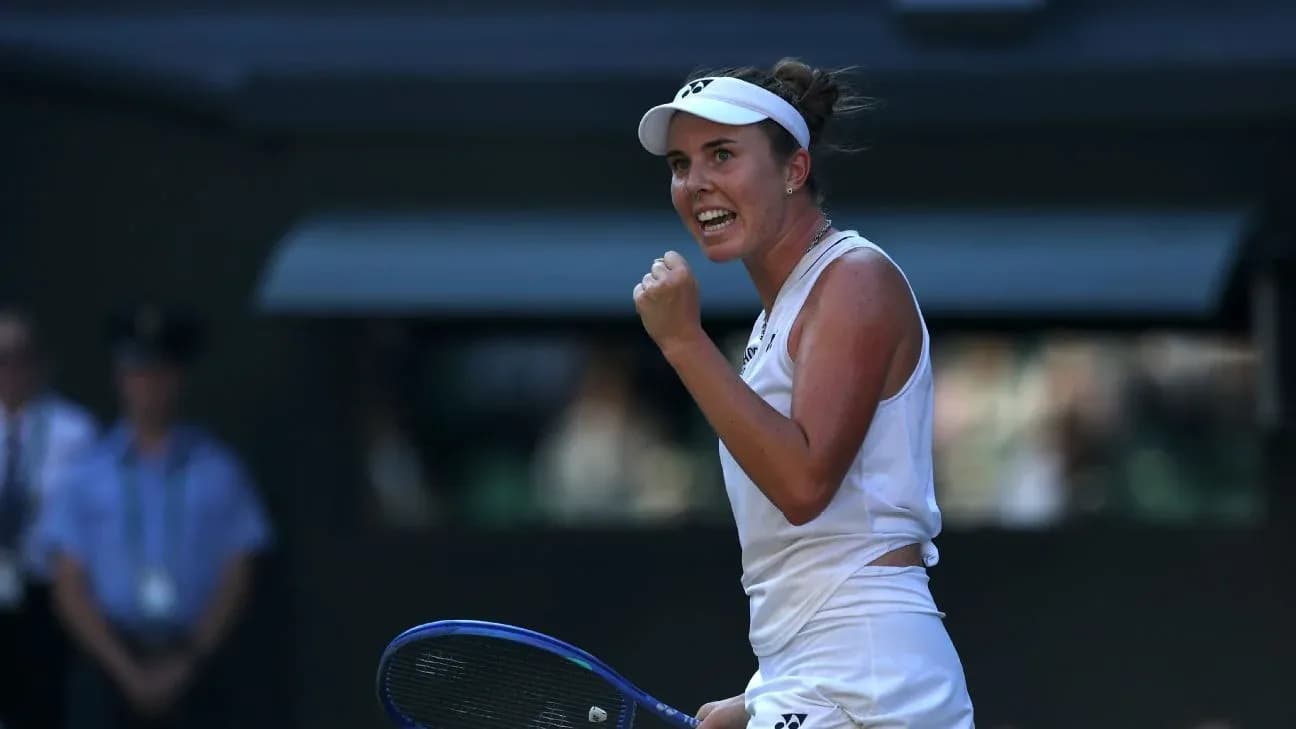 Tennis player celebrating a point during match Tennis player celebrating a point during match