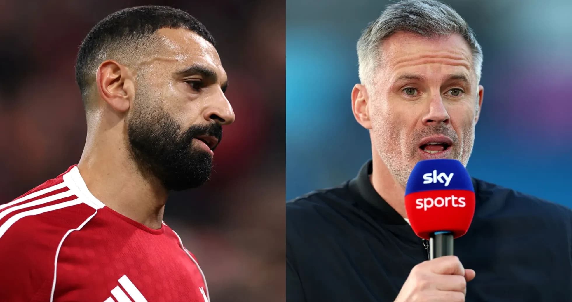 Mohamed Salah and Jamie Carragher discussing football Mohamed Salah and Jamie Carragher discussing football