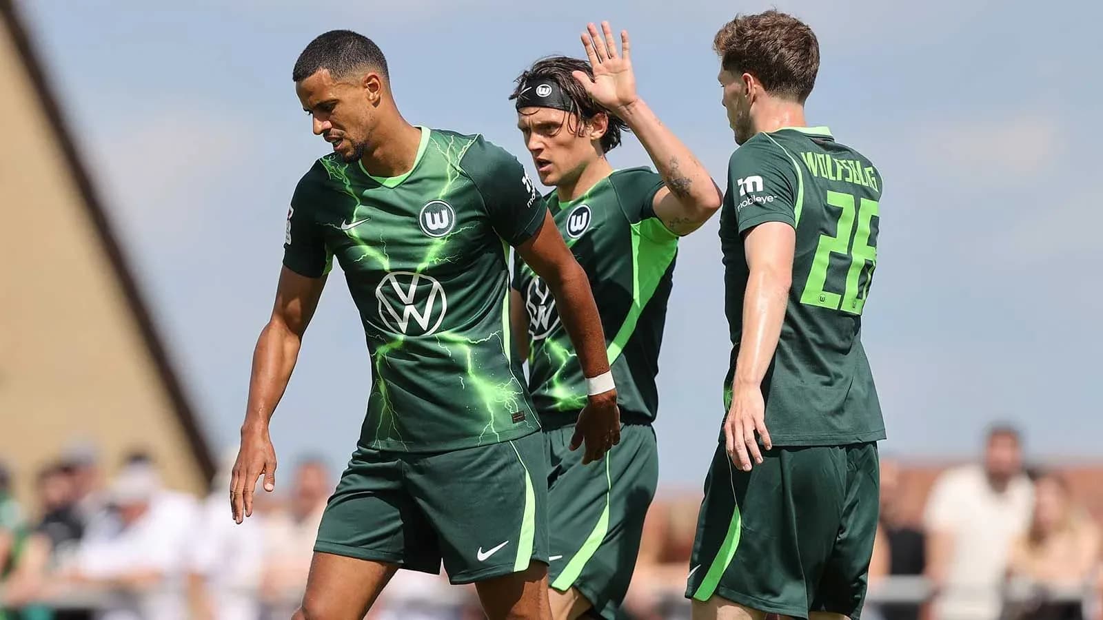Wolfsburg players during a training session Wolfsburg players during a training session