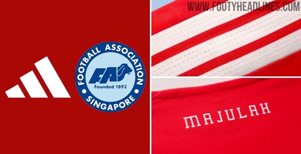 Adidas logo and Singapore FA jersey details Adidas logo and Singapore FA jersey details