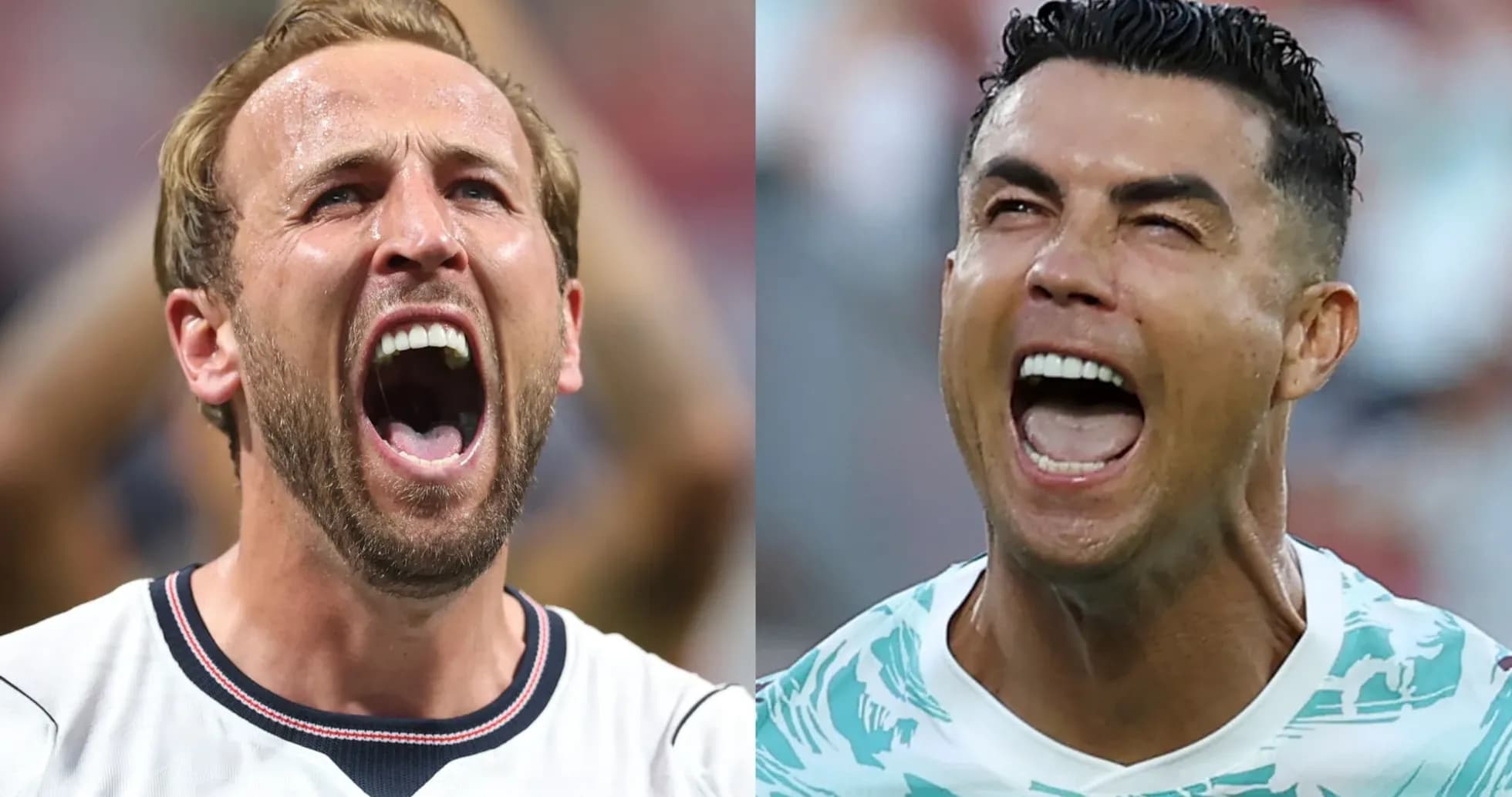 Harry Kane and Cristiano Ronaldo celebrating goals Harry Kane and Cristiano Ronaldo celebrating goals