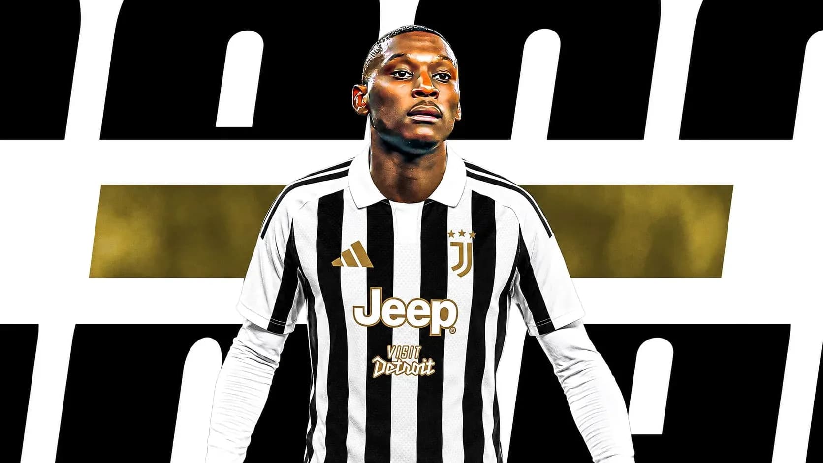 Futbolchi Juventus formasida poz berayotgan Futbolchi Juventus formasida poz berayotgan