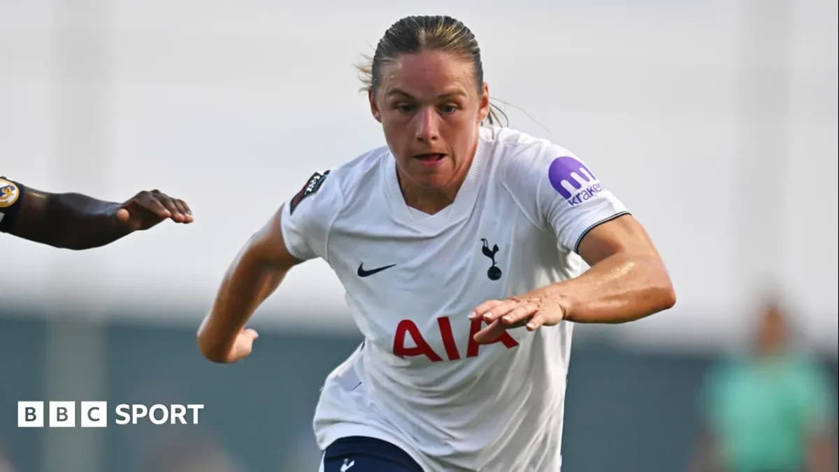 Tottenham player sprinting during a match action Tottenham player sprinting during a match action