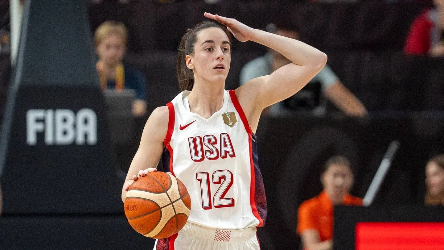 USA player directing play during basketball game USA player directing play during basketball game