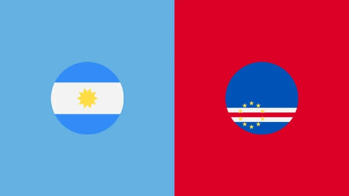 Argentina and Cape Verde flags side by side Argentina and Cape Verde flags side by side