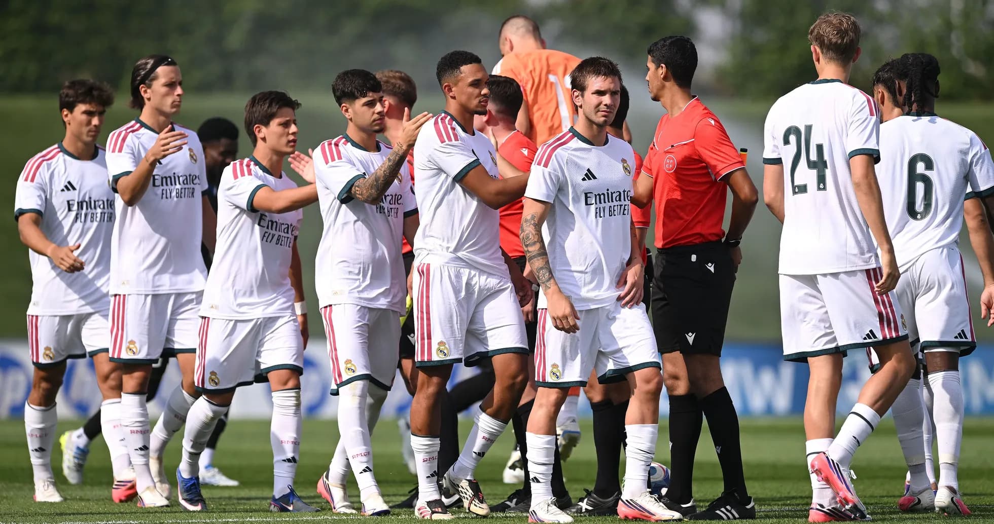 Real Madrid players interacting before training session Real Madrid players interacting before training session