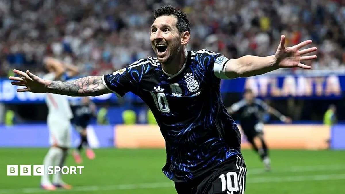 Messi celebrating a goal for Argentina during match Messi celebrating a goal for Argentina during match