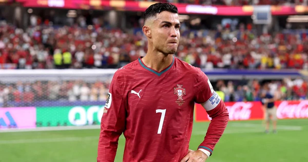 Cristiano Ronaldo in Portugal kit on the pitch Cristiano Ronaldo in Portugal kit on the pitch