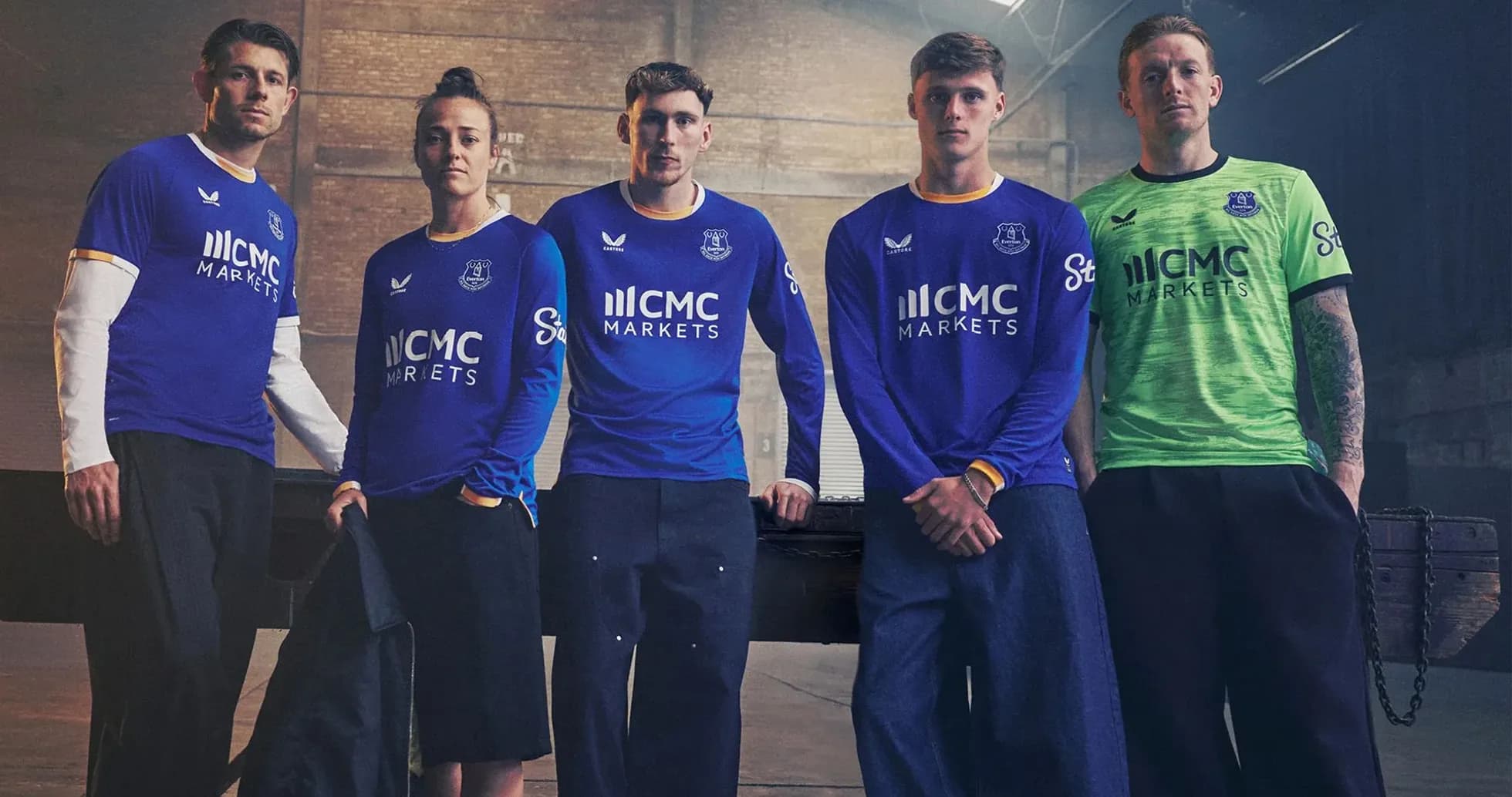 Everton players posing in team jerseys and kit Everton players posing in team jerseys and kit
