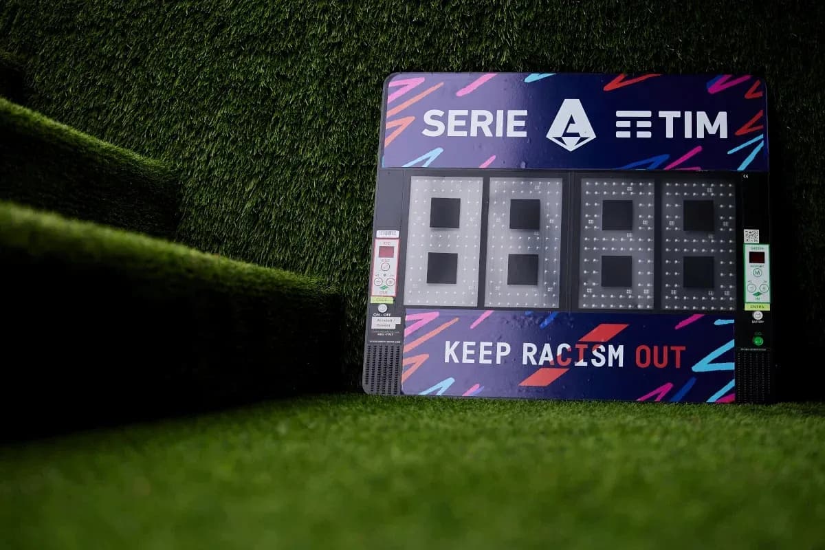 Serie A electronic scoreboard on artificial turf Serie A electronic scoreboard on artificial turf