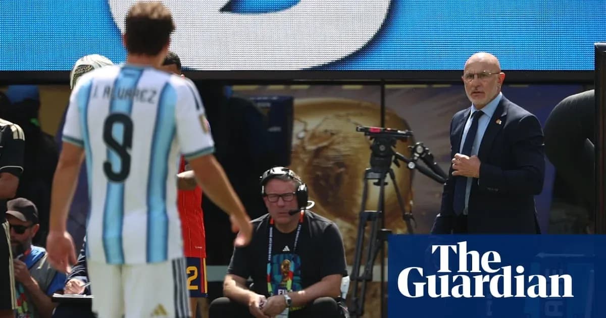 Argentina player I. Alvarez leaving the field during match Argentina player I. Alvarez leaving the field during match