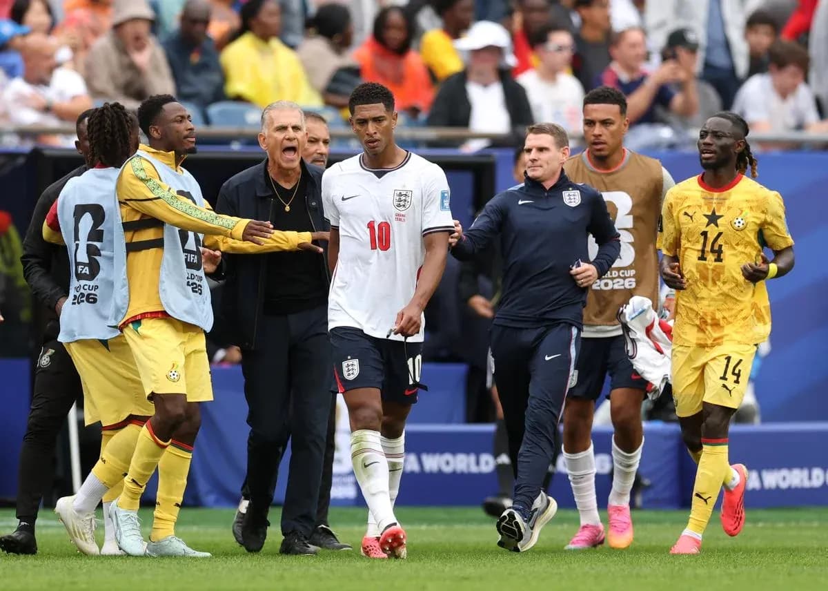 England and Ghana players interacting during match England and Ghana players interacting during match